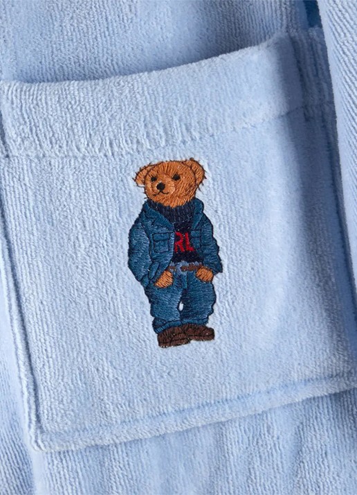 Ralph Lauren Badjas met borduring - voorkant 5 donkerblauw