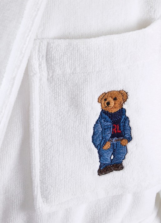 Ralph Lauren Badjas met borduring - detail white