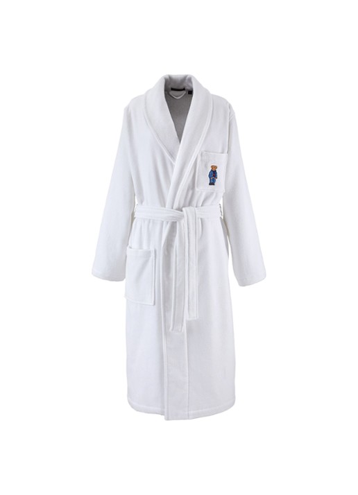 Ralph Lauren Badjas met borduring - voorkant 3 white