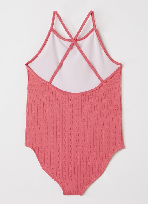 Ralph Lauren Badpak met logoborduring - voorkant 2 roze