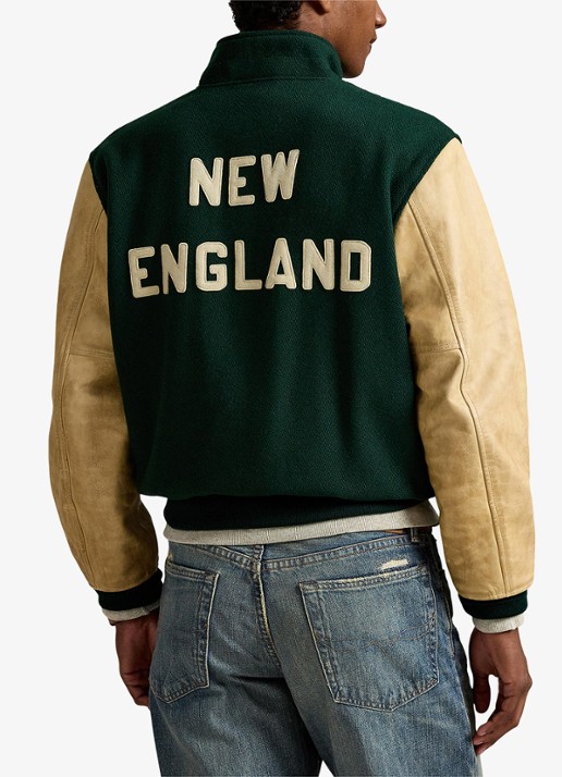 Ralph Lauren Baseball jack met logo- en backprint - achterkant 5 churchill green / groen