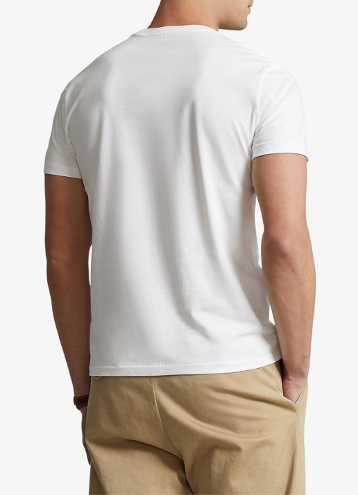 Ralph Lauren Basic T-shirt met logoborduring - achterkant 3 white / wit