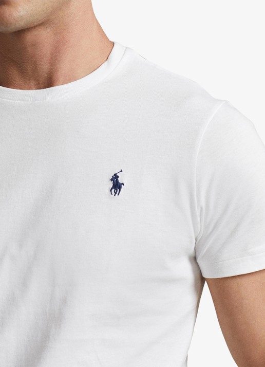 Ralph Lauren Basic T-shirt met logoborduring - detail 5 white / wit