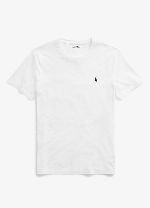 Ralph Lauren Basic T-shirt met logoborduring - voorkant white / wit