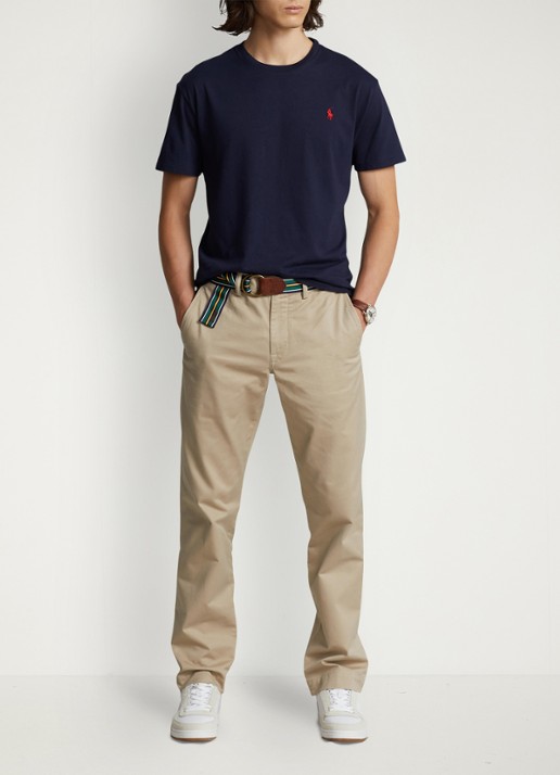 Ralph Lauren Basic T-shirt met logoborduring - voorkant 3 ink / blauw