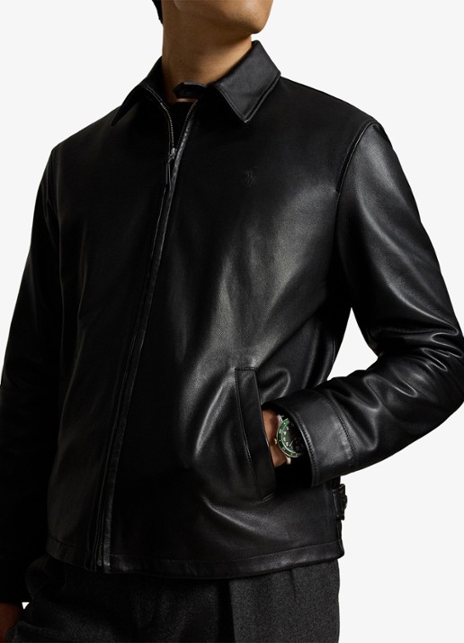 Ralph Lauren Bayville jack van lamsleer met steekzakken - detail 4 polo black