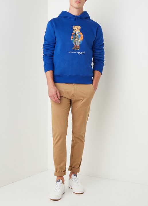 Ralph Lauren Bear hoodie met frontprint - voorkant 2 rugby royal