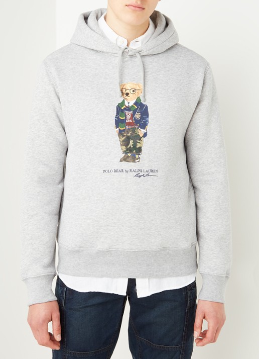 Ralph Lauren Bear hoodie met frontprint - detail 3 andover heather