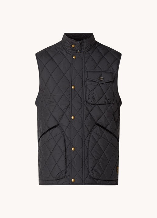 Ralph Lauren Beaton gewatteerde utility bodywarmer met opgestikte zakken - voorkant 3 polo black / zwart