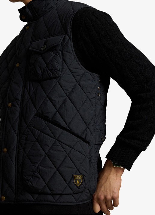 Ralph Lauren Beaton gewatteerde utility bodywarmer met opgestikte zakken - detail 8 polo black / zwart