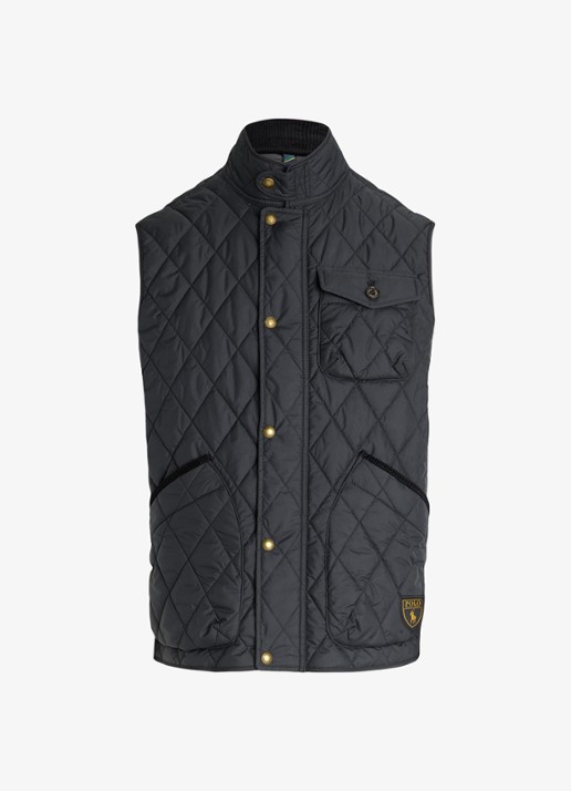Ralph Lauren Beaton gewatteerde utility bodywarmer met opgestikte zakken - voorkant 5 polo black / zwart