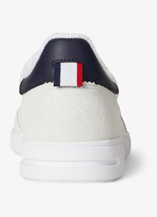 Ralph Lauren Bedford sneaker van leer met details van suède - achterkant 6 wit