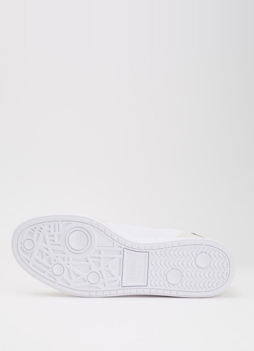 Ralph Lauren Bedford sneaker van leer met details van suède - detail 4 wit