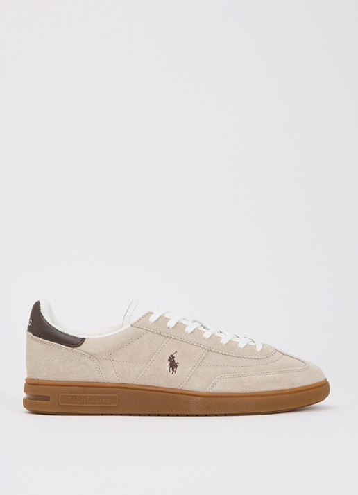 Ralph Lauren Bedford sneaker van suède met details van leer