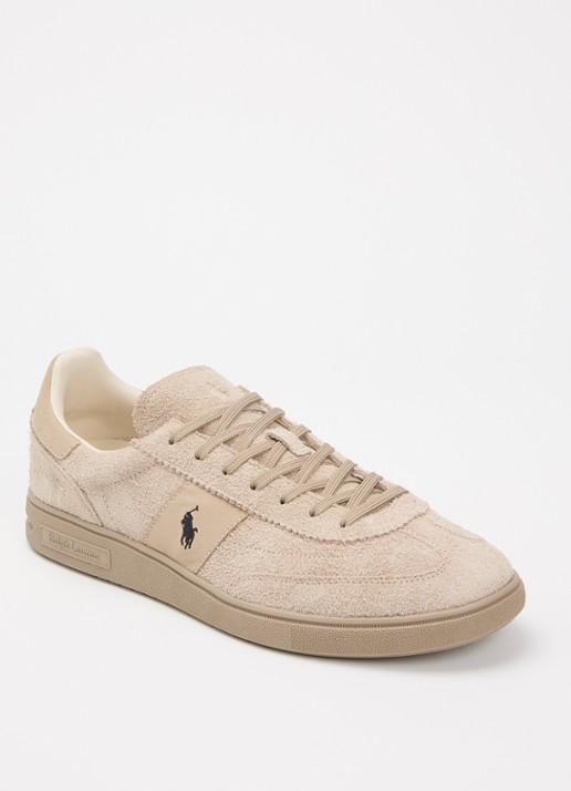 Ralph Lauren Bedford sneaker van suède met leren details en logoborduring