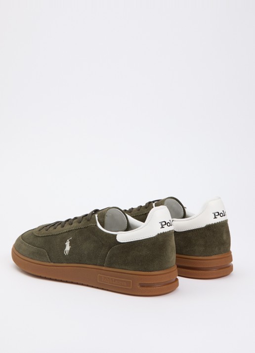 Ralph Lauren Bedford sneaker van suède - achterkant 5 bronsgroen