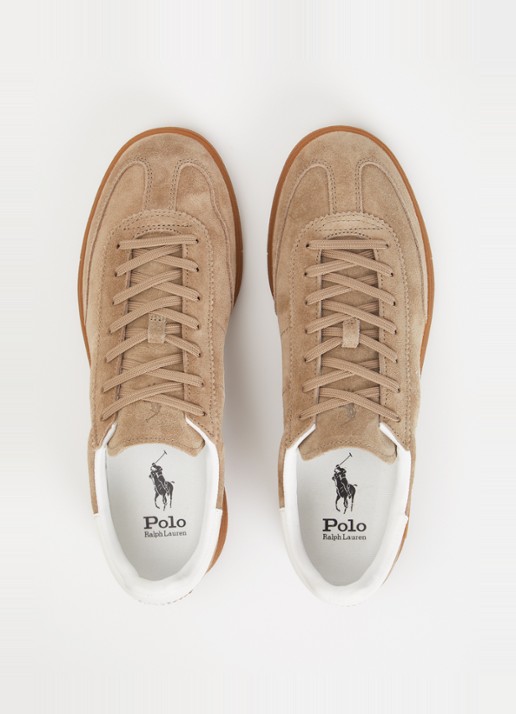 Ralph Lauren Bedford sneaker van suède - detail 3 beige