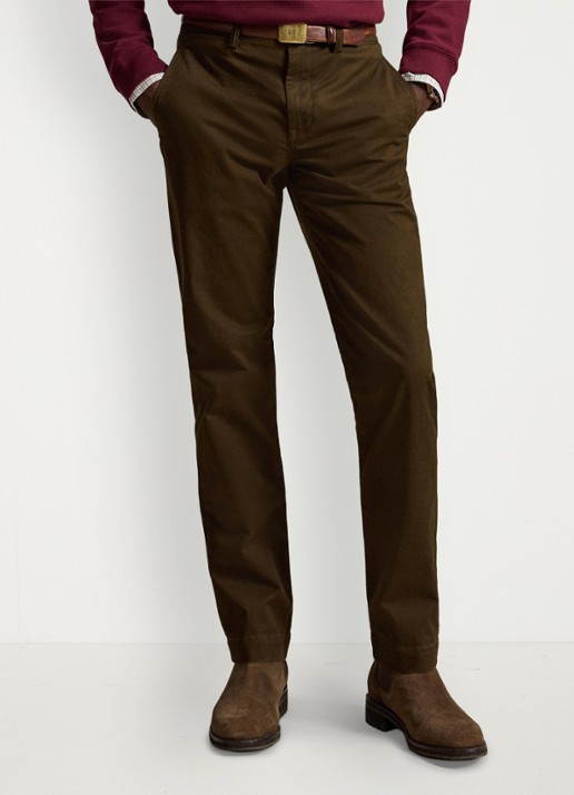 Ralph Lauren Bedford straight fit chino met stretch - detail donkerbruin