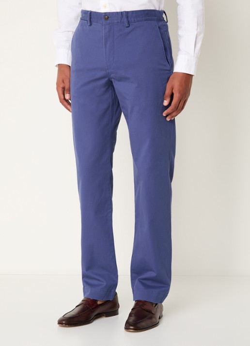 Ralph Lauren Bedford straight fit stretch chino broek - detail light navy / petrol
