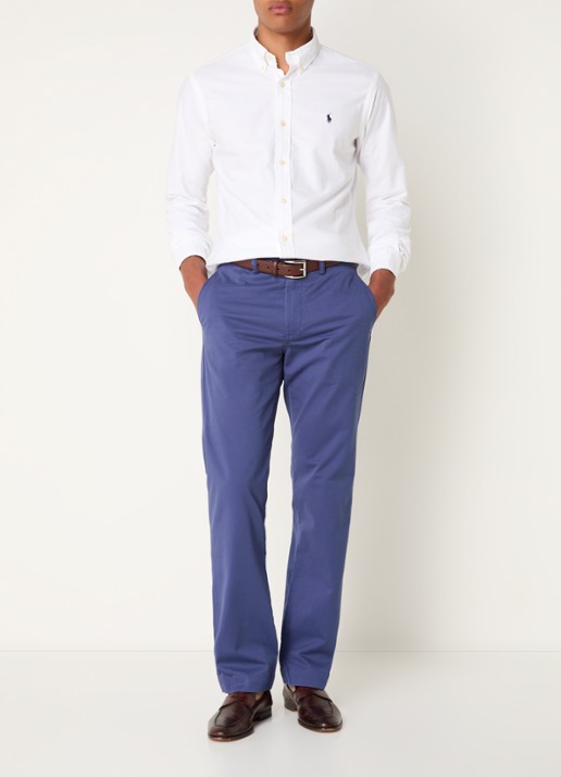 Ralph Lauren Bedford straight fit stretch chino broek - voorkant 5 light navy / petrol