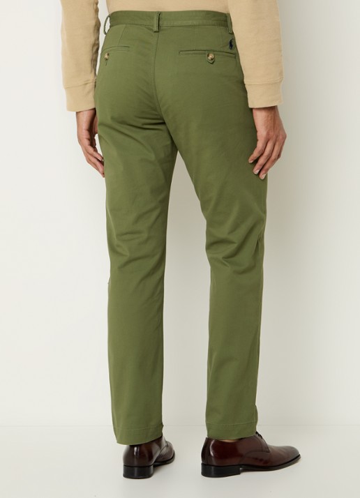 Ralph Lauren Bedford straight fit stretch chino broek - achterkant 3 garden trail / groen
