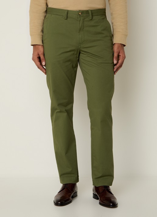 Ralph Lauren Bedford straight fit stretch chino broek - detail garden trail / groen