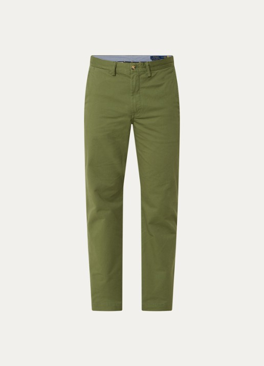 Ralph Lauren Bedford straight fit stretch chino broek - voorkant 4 garden trail / groen