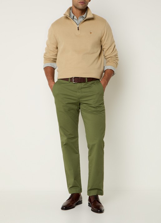 Ralph Lauren Bedford straight fit stretch chino broek - voorkant 5 garden trail / groen