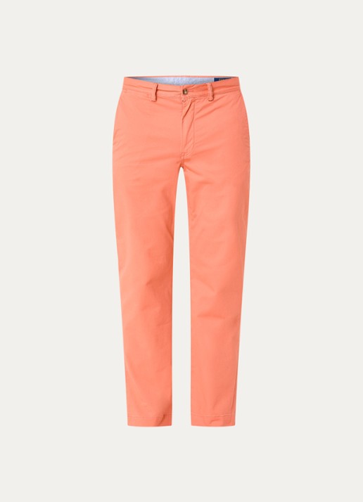 Ralph Lauren Bedford straight fit stretch chino broek - voorkant 2 deep mango / zalmroze