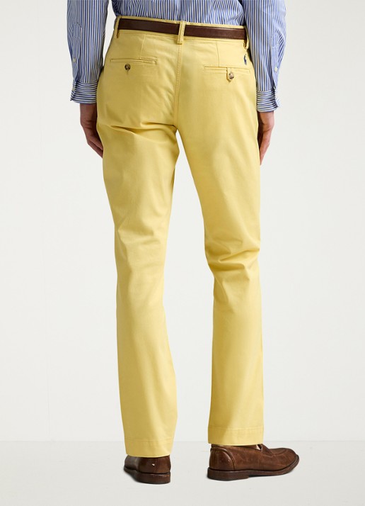 Ralph Lauren Bedford straight fit stretch chino broek - achterkant 3 geel