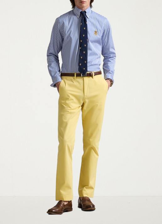 Ralph Lauren Bedford straight fit stretch chino broek - voorkant 5 geel