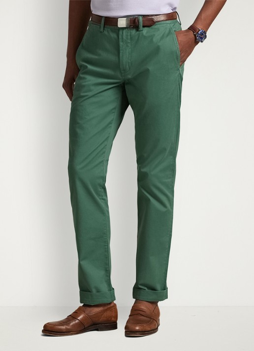 Ralph Lauren Bedford straight fit stretch chino broek - detail 4 washed forest / groen