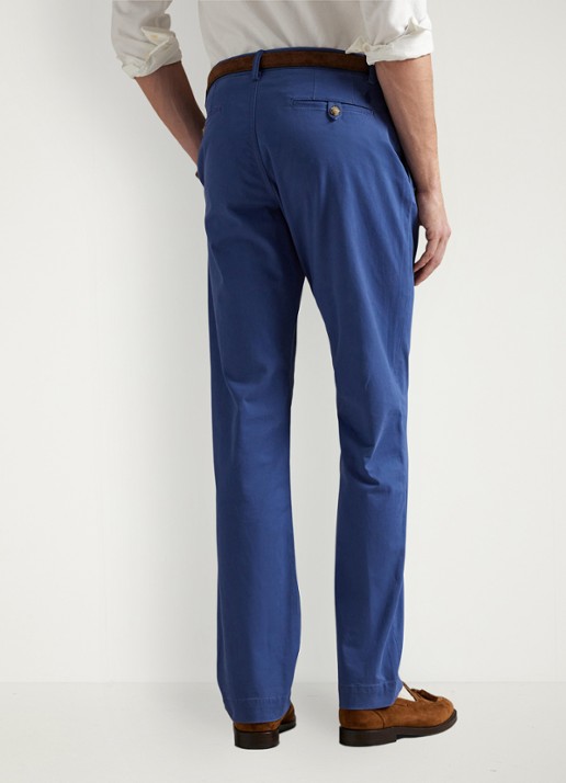 Ralph Lauren Bedford straight fit stretch chino broek - achterkant old royal / blauw