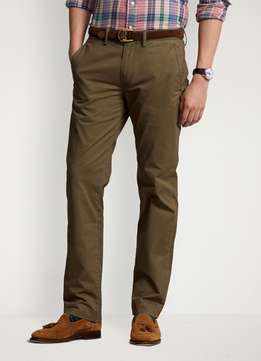 Ralph Lauren Bedford straight fit stretch chino broek - detail 4 canopy olive / olijfgroen