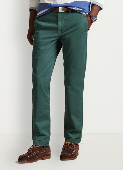 Ralph Lauren Bedford straight fit stretch chino broek - detail 4 charter green