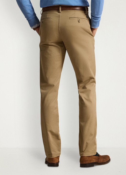 Ralph Lauren Bedford straight fit stretch chino broek - achterkant 3 desert khaki
