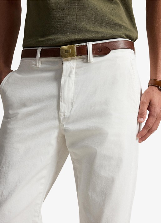 Ralph Lauren Bedford straight fit stretch chino broek - detail 5 ceramic white / wit