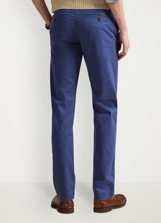 Ralph Lauren Bedford straight fit stretch chino broek - achterkant 3 licht navy
