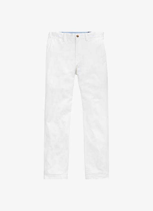 Ralph Lauren Bedford straight fit stretch chino broek - voorkant 2 white / wit