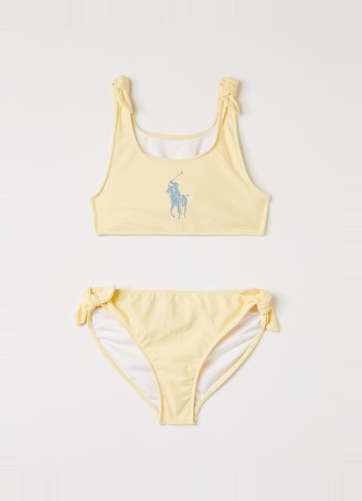 Ralph Lauren Bikiniset met logoprint - voorkant lichtgeel