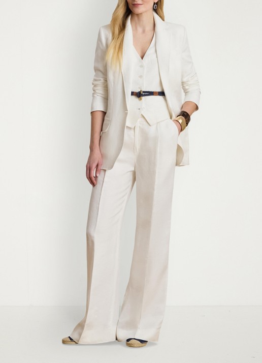 Ralph Lauren Blazer in linnenblend met klepzakken - voorkant 4 wit