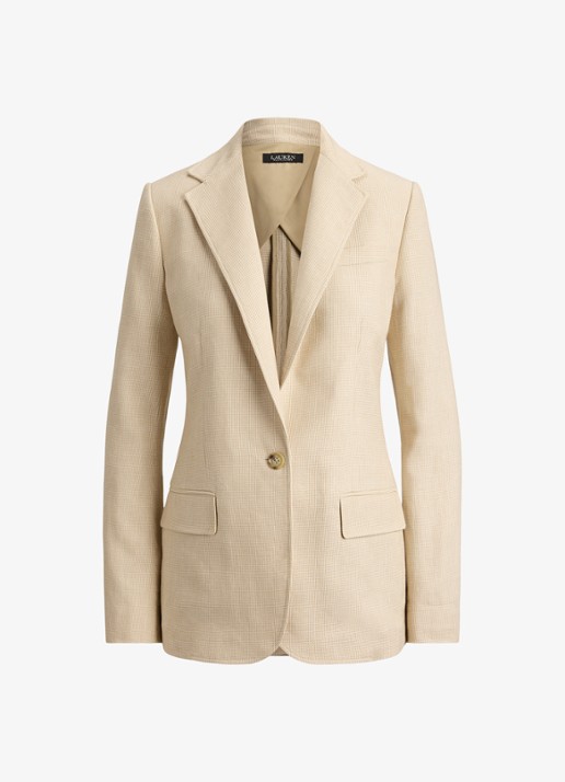 Ralph Lauren Blazer met klepzakken - voorkant 4 tan/cream / crème