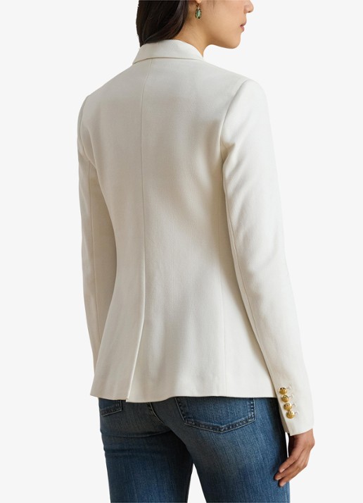 Ralph Lauren Blazer met logoborduring en opgestikte zakken - achterkant wit