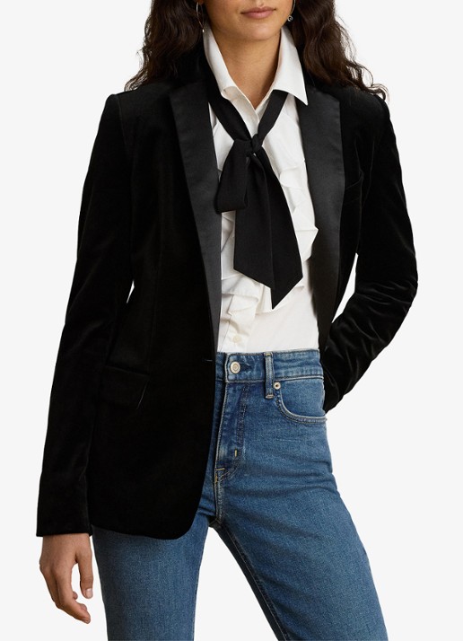 Ralph Lauren Blazer van fluweel met klepzakken