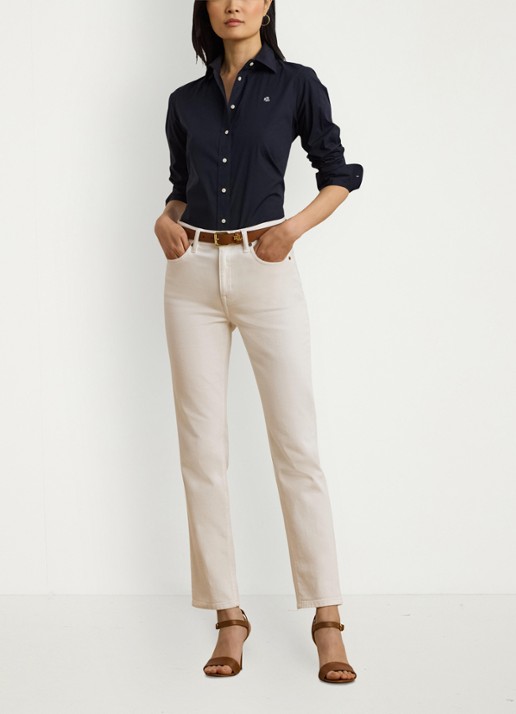 Ralph Lauren Blouse in katoenblend - voorkant 2 lauren navy / blauw