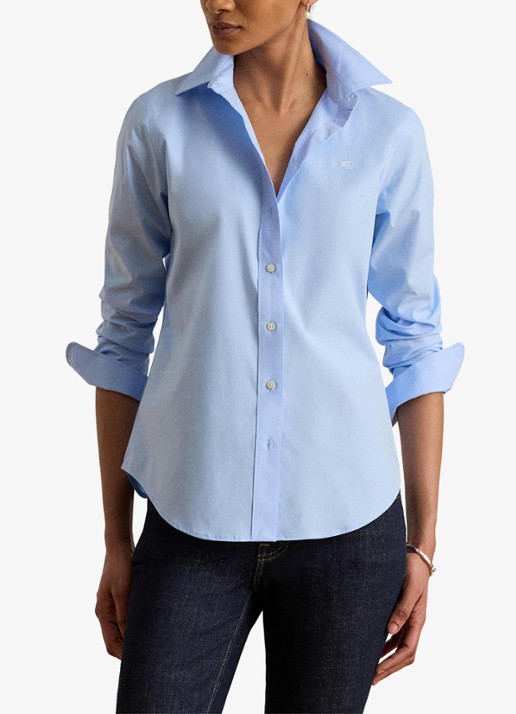 Ralph Lauren Blouse in katoenblend - detail 4 blue / blauw