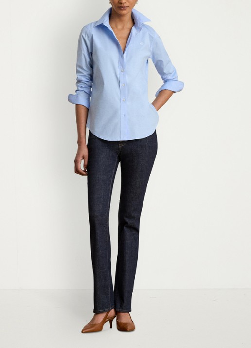 Ralph Lauren Blouse in katoenblend - voorkant 2 blue / blauw