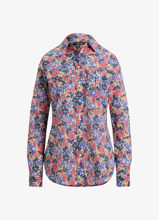 Ralph Lauren Blouse met bloemenprint - voorkant red / rood