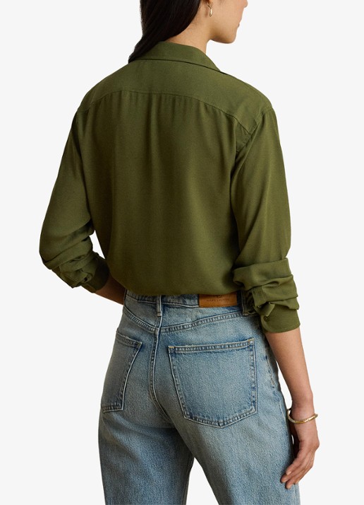 Ralph Lauren Blouse met borstzakken - achterkant 3 olive grove / groen