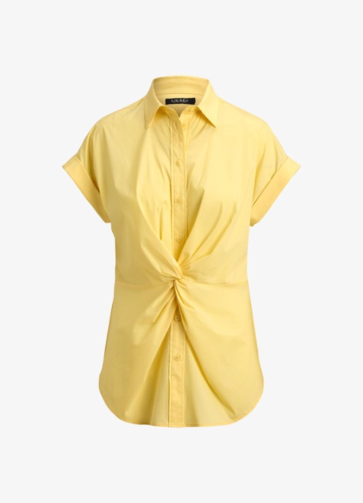 Ralph Lauren Blouse met geknoopt detail - voorkant 2 geel